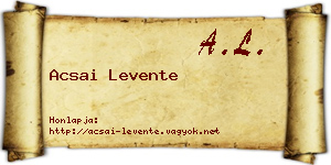 Acsai Levente névjegykártya