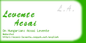 levente acsai business card